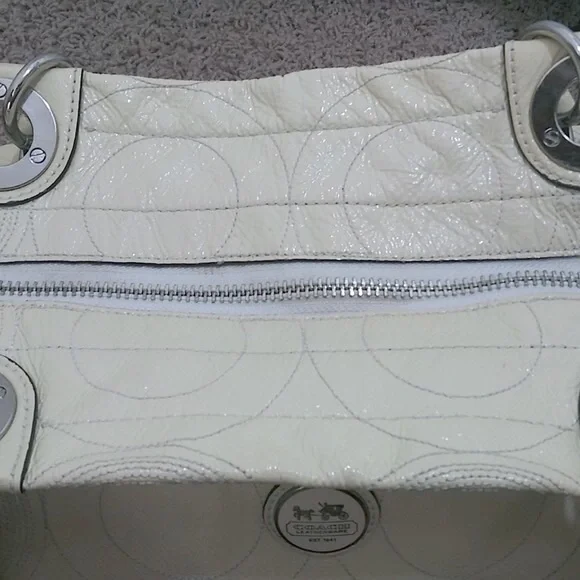 Coach - Yellow Leather & Canvas Diaper/Tote Bag - Picture 8 of 11